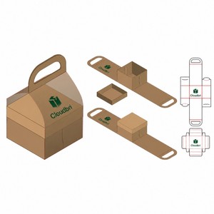 Caja de Cartón Corrugado Blanca Personalizada Cloudbri, Cajas de Correo Cuadradas Plegables con Bolsa de Papel - Product Image 1