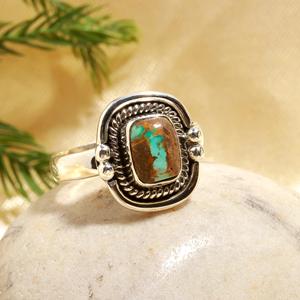 Classic Style <b>Turquoise</b> Gemstone Cushion Shape Unisex 925 Sterling Silver Wedding Engagement Anniversary Party <b>Ring</b> - Product Image 3