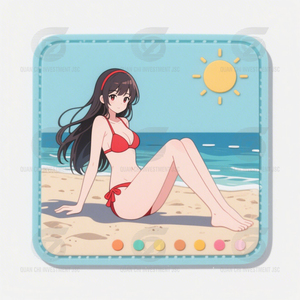 Patch en caoutchouc/PVC personnalisé motif fille anime sexy, écologique, 3D, sans nickel, à coudre/à coller, pour vêtements, chapeaux, cosplay, design carré - Product Image 4