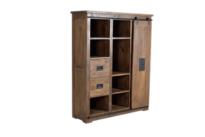 Mango Wooden Wardrobe with Sliding Doors and Storage Shelves Multi Functional <b>Clothes</b> Closet with <b>Drawers</b> - Product Image 2