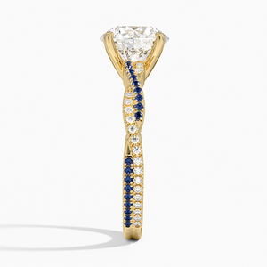 Bague de fiançailles solitaire à quatre griffes avec diamant rond - Product Image 2
