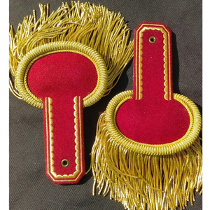 Épaulettes de la Légion étrangère française avec franges cordées rouges, personnalisées, brodées de haute qualité, à coudre sur tissu - Product Image 6