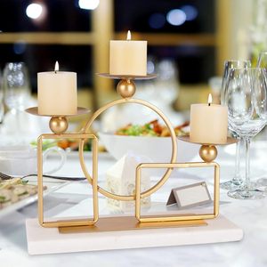 Porte-bougies de luxe dorés pour bougies piliers – Support décoratif élégant en métal pour la maison et les mariages - Product Image 3