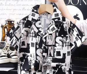 เสื้อเชิ้ตเด็กชายแขนสั้นพิมพ์ลายตัวอักษร ปกคอพับ ลำลอง ทรงปกติ ผ้าทอ - Product Image 5