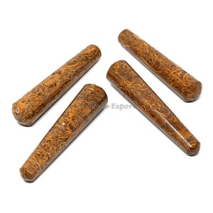 Artesanía de piedra semipreciosa, Varita de masaje de larvikita, puntos de curación de piedras preciosas, obelisco de cristal para masaje - Product Image 2