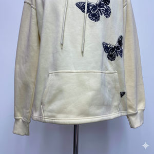 เสื้อมีฮู้ดสำหรับผู้หญิงผ้าฟลีซผ้าฝ้าย100% ทึบแบบสวมหัวโลโก้ผีเสื้อแบบเป็นที่ต้องการมากที่สุด - Product Image 5