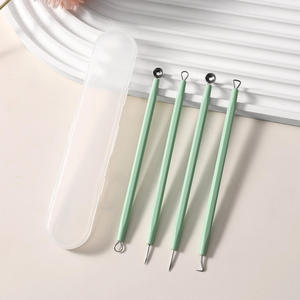 4-Piece New <b>Blackhead</b> <b>Extractor</b> Set Stainless Steel Vacuum Remover Plastic Handle Pointed Tip Acne Comedone Beauty Personal Care - Product Image 6