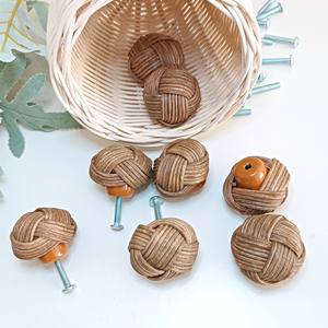 มือจับตู้และมือจับประตูแบบสาน  ด้ามจับหวายธรรมชาติคุณภาพสูง ขายส่งมือจับแบบดึง - Product Image 1