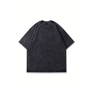 T-shirt Oversize Unisexe en Coton Délavé Effet Acide Personnalisé pour l'Exportation (Vente en Gros) - Product Image 2