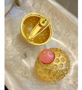 Aretes de Clip con Soporte Trasero de Diamantes Moissanite y Circonitas Cúbicas Chapados en Oro de la Mejor Calidad, Atractivos, para Mujer, Estilo Nocturno, para Fiestas - Product Image 2