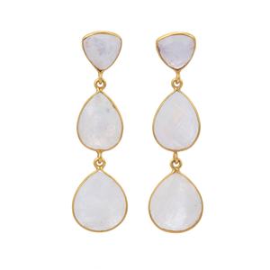 Natural White <b>Rainbow</b> 18k Gold Plated Trendy Woman Handmade Drop Luxury Jewelry 925 Sterling Silver Earrings - Product Image 5