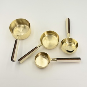 Ensemble de tasses à mesurer et cuillères en acier inoxydable de luxe écologiques 2026 avec poignée en résine, compatibles lave-vaisselle et congélateur, pour liquides et aliments secs - Product Image 3