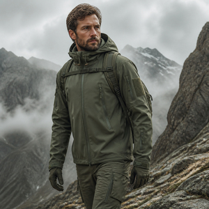 Nouvelle veste d'hiver décontractée imperméable coupe-vent écologique - Tex pour l'extérieur, multi-poches, polaire de haute qualité, softshell, fermeture éclair - Product Image 5