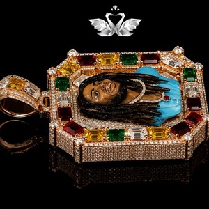 Most Selling Hip Hop Pendant for Rappers Fashion Jewelry Unisex Necklace Charm <b>Iced</b> Designer 925 Silver Moissanite Available - Product Image 3