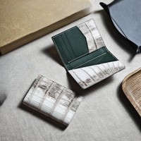 Pemegang kartu dompet pria buatan tangan dari pemasok Vietnam kulit asli mode pendek buaya kustomisasi pribadi