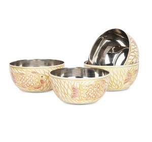 Bol à fruits en métal de style moderne, finition peinte à la main, bol à chocolat unique, objet décoratif de table - Product Image 3