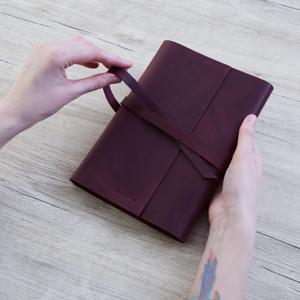 Couverture de carnet et étui de journal en cuir de vachette de qualité supérieure, résistante aux odeurs, protection robuste, format A5, rechargeable, pour usage au bureau LNBC-0052 - Product Image 3