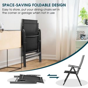 <b>Set</b> of 2 Adjustable Portable Patio <b>Folding</b> <b>Dining</b> Chair Recliners Comfortable Outdoor Furniture for Home Use - Product Image 3