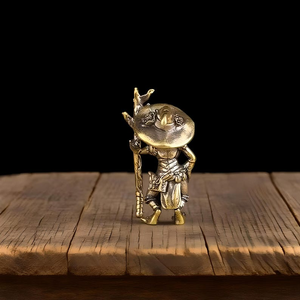 Handgefertigte Messing-Froschkrieger-Figur Fantasy-Tierskulptur Samurai-Kröten-Statue Detaillierte Metall-Tischdekoration für Zuhause - Product Image 3