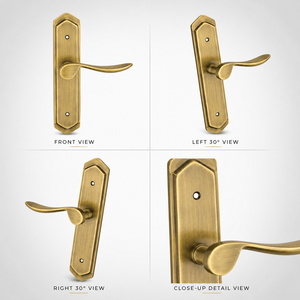 Premium DUBAI <b>Brass</b> Mortice <b>Door</b> Handle Glossy <b>Antique</b> Finish Heavy Duty Lever Handle Eco-Friendly Kitchen Home Office - Product Image 2