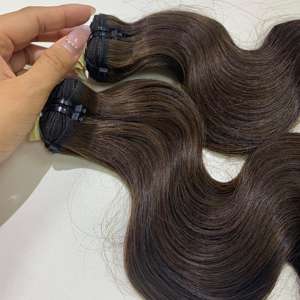 Body Wave Texture Color marrón 100% Precio de fábrica Super Double Drawn Beautiful Human Hair Bundle - Product Image 2
