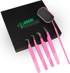 ชุดแหนบต่อขนตา Hasni Surgical 5 ชิ้น ทำจากสแตนเลส ได้รับมาตรฐาน CE ISO ปลายแหนบแบบหยักพร้อมกระจก - Product Image 5
