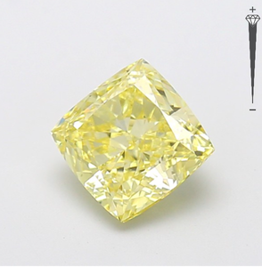 Diamante Cultivado en Laboratorio con Certificación IGI, Corte Cuadrado Cojín de 2.53 CT, Color Amarillo Intenso Fantasía, Claridad VS1, CVD LG 795641435 ROYAL GEMS - Product Image 3