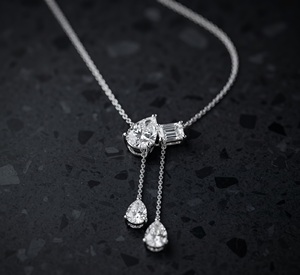 Collar con Colgante Solitario de Plata de Ley 925 con 2 Piedras, Diamantes Cultivados en Laboratorio y Naturales, Collar para Mujer, Regalo para Boda - Product Image 1