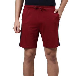 <b>Men's</b> <b>Red</b> Solid Color Quick Dry Bermuda <b>Shorts</b> With Side Stripe Drawstring Waist Casual Wear - Product Image 1