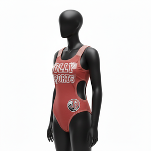 Traje de baño de una pieza para mujer, poliéster, spandex, tela elástica, paneles moldeadores, transferencia térmica, logotipo personalizado, traje de baño para mujer - Product Image 4