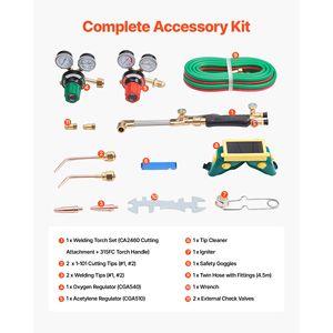 Kit de chalumeau oxyacétylène avec clapets anti-retour de 5 mm, ensemble professionnel de soudage et de découpe au gaz haute performance - Product Image 4