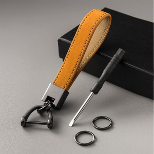 Llaveros de cuero genuino vintage al por mayor de fábrica, llaveros de cuero personalizados para coche, se pueden personalizar - Product Image 2