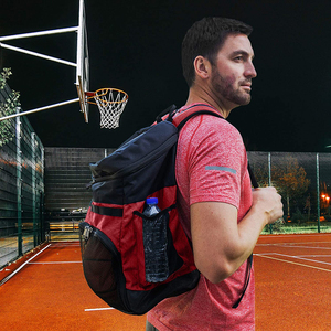 Sac à dos de basket-ball noir, grande capacité, sac de sport avec poche en filet pour ballon, unisexe - Product Image 6