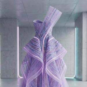 ชุดราตรีงานปาร์ตี้สไตล์ไซเบอร์พังก์สั่งทำขายส่ง ชุดเดรสปักเลื่อมหรูหรา ชุดออกงานดีไซเนอร์แฟชั่นรันเวย์ - Product Image 2