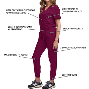 Medical Scrub Suit Uniform Hospital Nursing <b>Set</b> Custom Logo Wholesale <b>Doctor</b> Scrub Shaghaf Sports Wear Impex Sc2 100% Polyester - Product Image 2