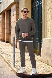 Conjunto Deportivo para Hombre, Sudadera con Capucha y Pantalones Color Verde Oliva, Estilo Casual, Manga Larga, 100% Algodón, Transpirable, Corte Regular - Product Image 5