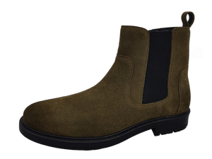 Botas Chukka de Cuero Color Oliva para Hombre, con Cordones, Punta Cerrada, Suela de Goma, Entresuela de EVA, Aumento de Altura, Antideslizantes, para Oficina y Trabajo - Product Image 4