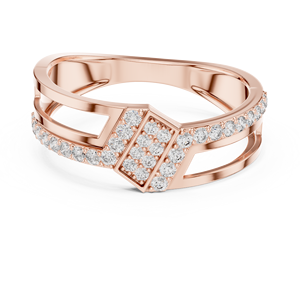 Anillo de banda dividida con diamantes geométricos cultivados en laboratorio, oro amarillo de 18 quilates con baño de rodio, de lujo, para boda, compromiso, regalo, uso diario en la oficina, para hombre - Product Image 5