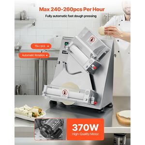 Laminoir à pâte électrique commercial 370W, 3-14 pouces, automatique, en acier inoxydable, presse à pizza et machine à pâtes 260 - Product Image 2