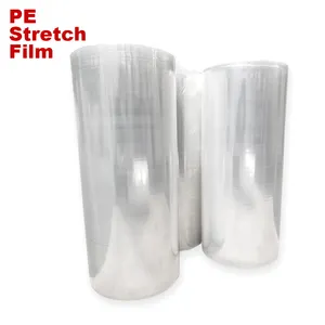 Good Quality Clear LLDPE Stretch Film Cutting Roll PE Film 50Cm Factory Cargo Pack Roll Polyethylene Clear Plastic supplier film