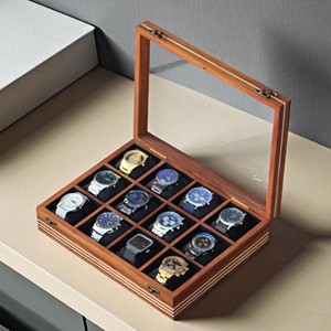 Caja de Madera para Relojes con Elegante Almacenamiento de Madera para Relojes, con Reloj de Madera de Lujo - Product Image 5