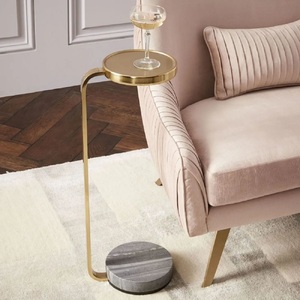 Mesa de Cóctel de Aluminio de Alta Calidad, Mueble de Primera Calidad con Detalles Metálicos, Mesa Auxiliar para el Hogar, Hotel, Vino y Bebidas, Latón - Product Image 3