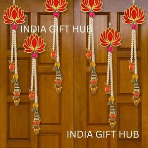 สายบัวประดับพร้อมกระดิ่งที่แขวนผนังแกะสลักสำหรับตกแต่งบ้านในงานเทศกาลการออกแบบดอกบัวที่หรูหราของตกแต่งบ้าน - Product Image 2