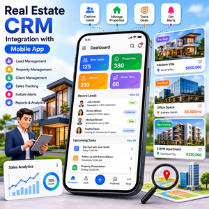 พัฒนาแอปมือถือ CRM อสังหาริมทรัพย์ขั้นสูง จัดการลูกค้า ประกาศขายอสังหาริมทรัพย์ อัปเดตแบบเรียลไทม์ รองรับ Android iOS อินเทอร์เน็ต - Product Image 1