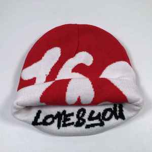 OEM Low MOQ Hot Sale Unfold Unisex Reversible <b>Warm</b> Knit Winter <b>Hats</b> Custom Jacquard Graphic Design One Size Fits All Beanie - Product Image 5