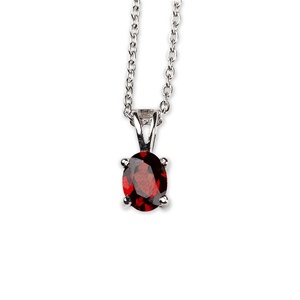 Última Colección de Joyería Clásica Hecha a Mano en Plata de Ley 925 para Mujer, Collar con Granate Natural en Forma Ovalada para Bodas y Fiestas - Product Image 1