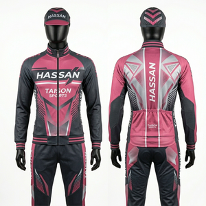 Combinaison de cyclisme pour homme, haute qualité, tissu polyester et élasthanne respirant, panneaux contrastés violet et or, logo imprimé par sublimation - Product Image 4