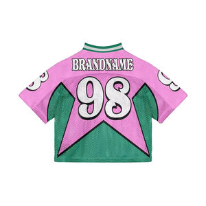 Maillots de football américain personnalisés par sublimation, T-shirts de sport Hip Hop en maille unie pour adultes, maillots universitaires personnalisables - Product Image 5