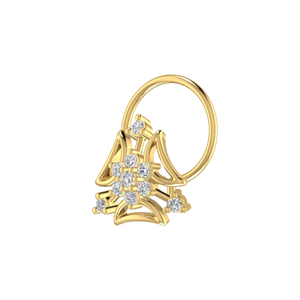 Piercing Nasal Étnico de Oro de 14K con Diamante de 0.07 Quilates, Color HI, Claridad VS-SI, Joyería Fina - Product Image 4