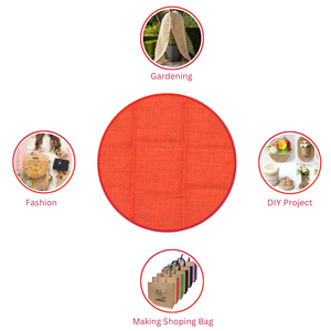Tela de arpillera de yute teñida de naranja de alta calidad Tela natural biodegradable de 38 pulgadas para trabajos artesanales, decoración y fabricación de bolsas - Product Image 5